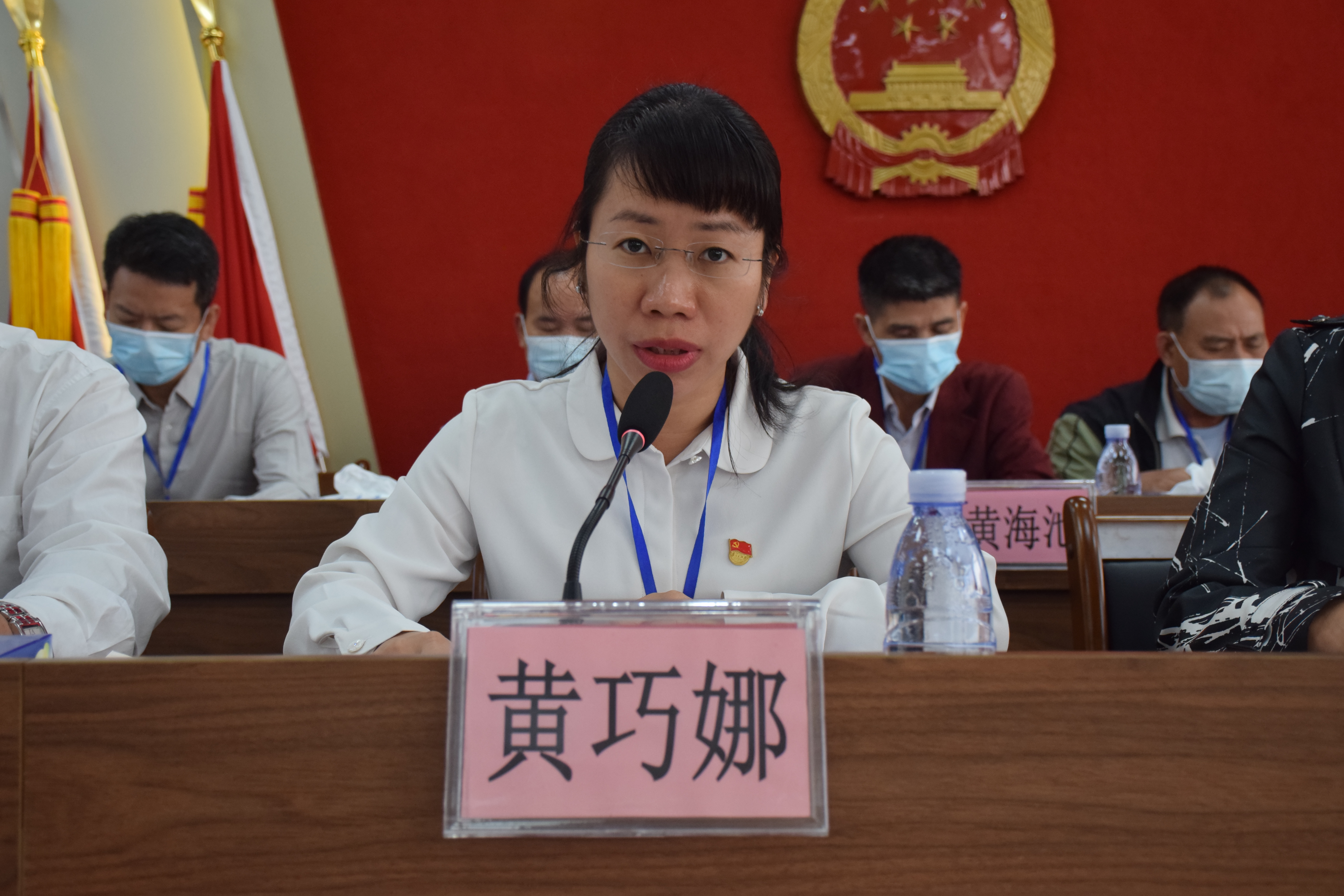2龍勝鎮(zhèn)黨委副書記、鎮(zhèn)長黃巧娜作《2020年龍勝鎮(zhèn)政府工作報(bào)告》.JPG